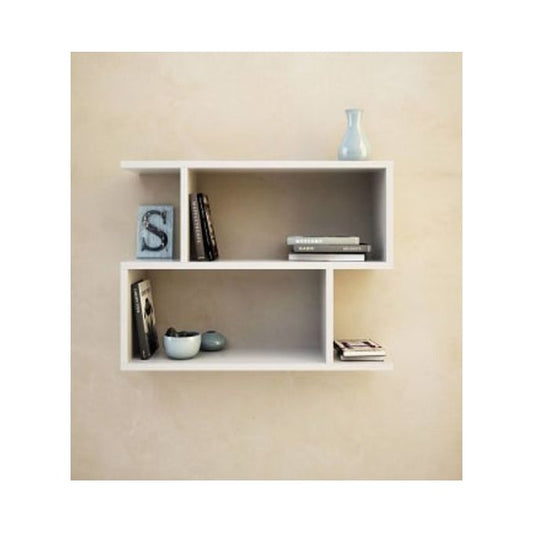 رف حائط خشب ام دي اف أبيض- 65×13×50 سم