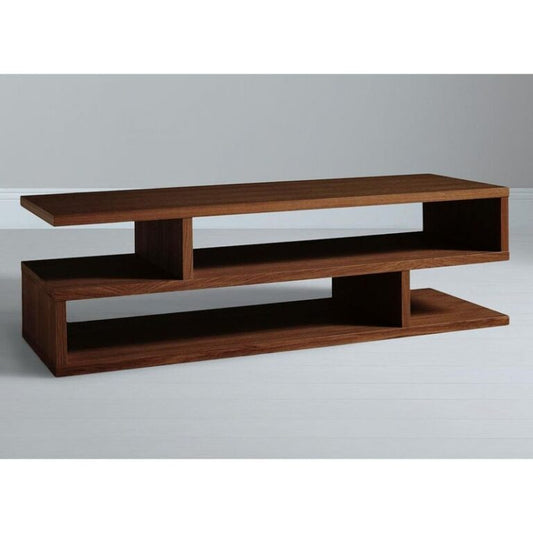 طاولة تلفزيون خشب بني 120 × 30 × 45 سم - وحدة تلفزيون ام دي اف 10 كجم