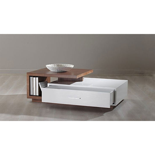 ترابيزة قهوة - عرض 80 × عمق 50× 40 ارتفاع  لون بني أبيض