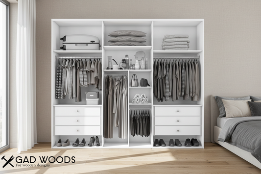 دولاب خشب ام دي اف اسباني – دريسنج – 240×200×50 سم – أبيض