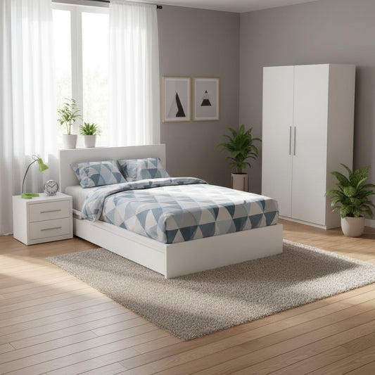 غرفة نوم اطفال لون ابيض-GW-BedR-4