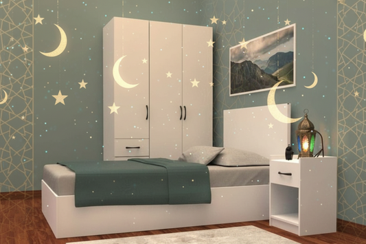 غرفة نوم اطفال لون ابيض-GW-BedR-5