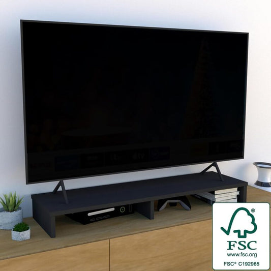 حامل شاشة، منظم سطح المكتب للاب توب او الكمبيوتر الشخصي للمنزل والمكتب، 115*35*12-اسود