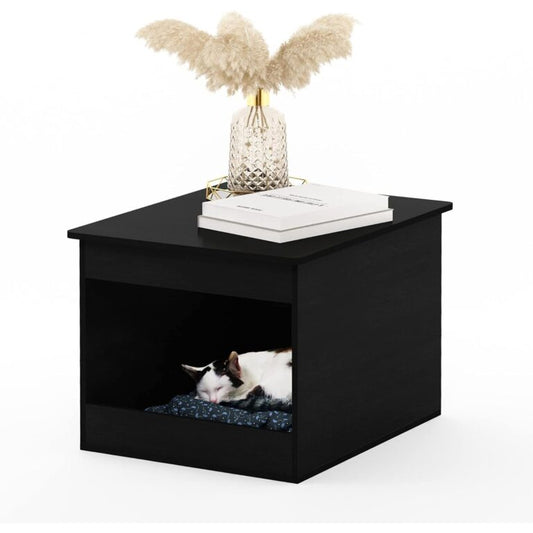 صندوق فضلات الحيوانات الأليفة. يمكن للاستخدام كخزانة تخزين للحفاظ على وجبات حيواناتك الأليفة الخفيفة والألعاب لون أسود