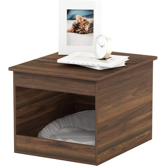 صندوق فضلات الحيوانات الأليفة - خزانة تخزين للحفاظ على وجبات حيواناتك الأليفة الخفيفة والألعاب لون بني