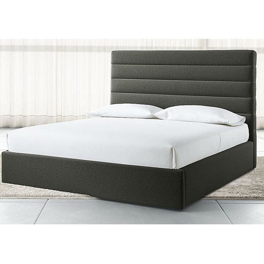 سرير 120x150x195 سم - رمادي - ENE.FUR.15- قماش قطيفة