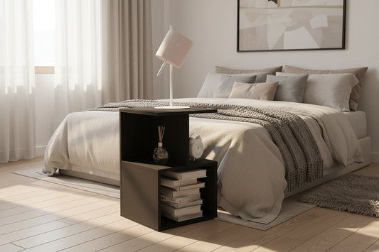 كومود خشب ام دى اف أسود - 55×35×33 سم