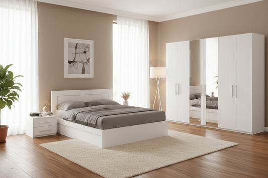 غرفة نوم اطفال لون ابيض-GW-BedR-3